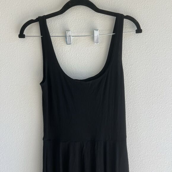 Reformation Black Stretchy Classic Casual Scoop Neck Flowy Maxi Dress Medium - Picture 4 of 13